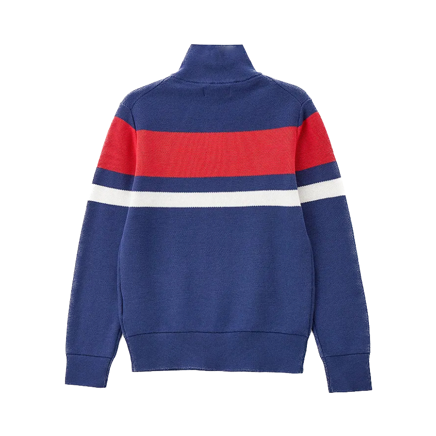 Striped Cotton Quarter Zip Sweater | Boys